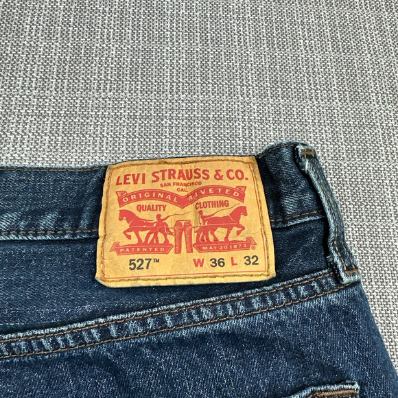 Levis 527 Jeans Mens 36x32 Blue Denim Bootcut Fade Rodeo Cowboy Western Ranch 23 - Picture 11 of 13